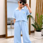 Tenue Fille Fleur - Bleu Ciel