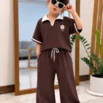 Tenue Fille Fleur - Marron