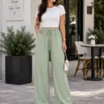 Pantalon Froissé - Vert